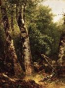 Asher Brown Durand Landscape (Birch and Oaks) Spain oil painting artist